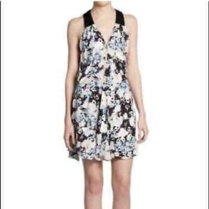 Parker Silk Floral Sleeveless Mini Wrap Dress S